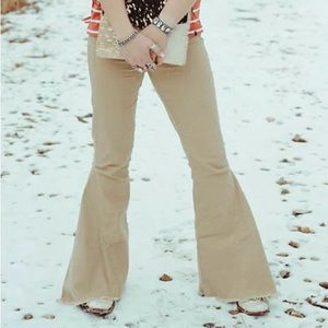 Tan flare jeans